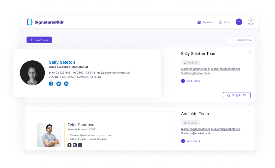 Signature Builder Signature Template Menu